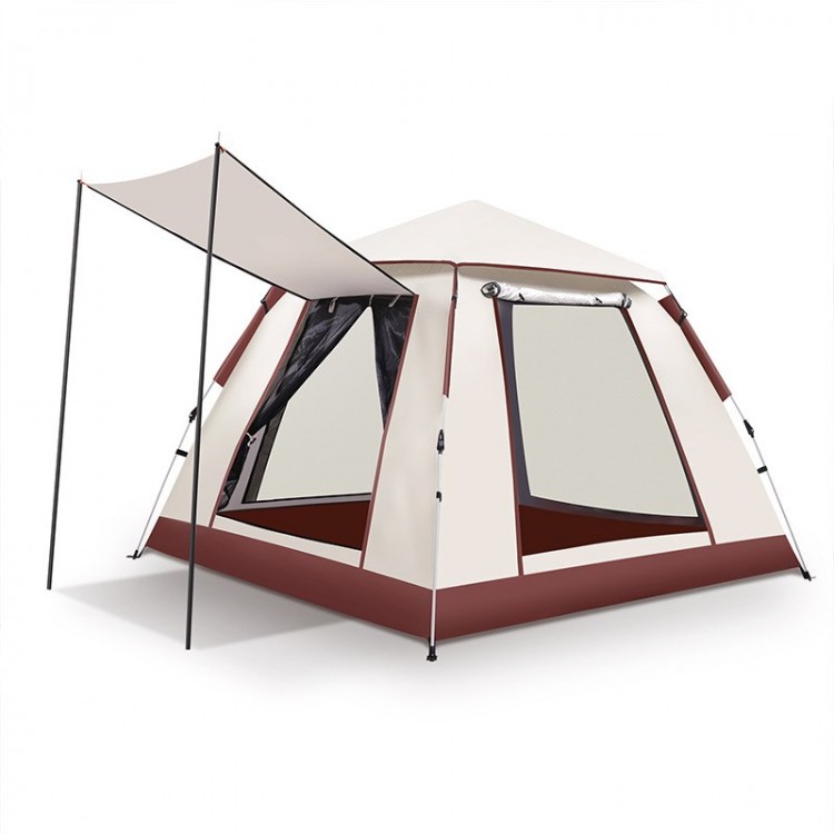 6 Kişilik Tam Otomatik Tenteli Çift Kapılı Kare Kamp Çadırı 240