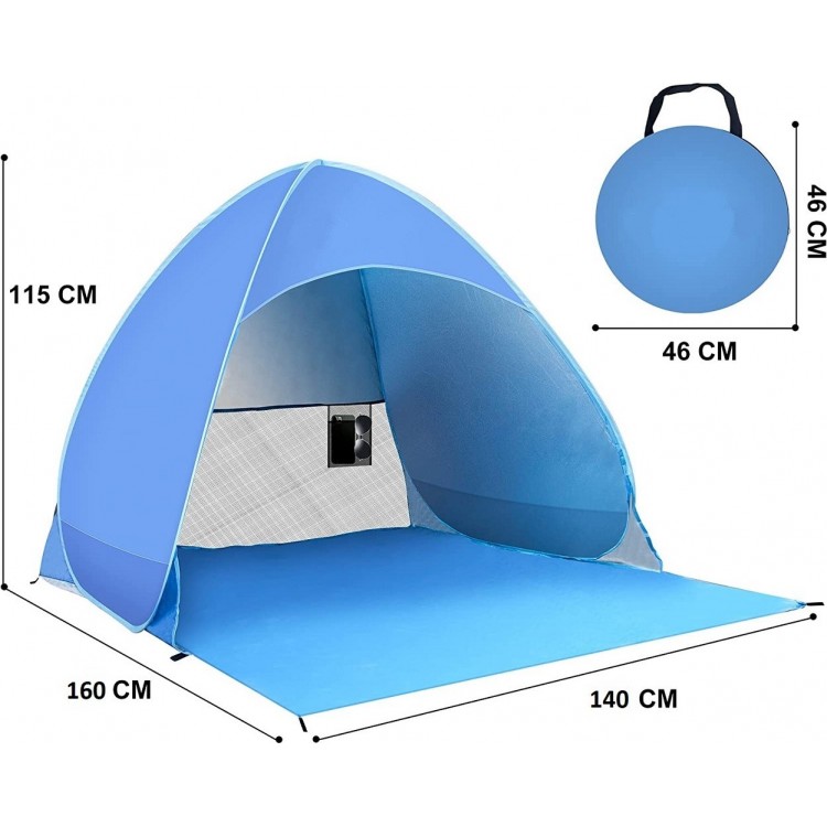 Plaj Çadırı Tam Otomatik Kurulum Gölgelik Su Geçirmez 160*140*115 Plaj Çadırı Tam Otomatik Kurulum Gölgelik Su Geçirmez 160*140*115