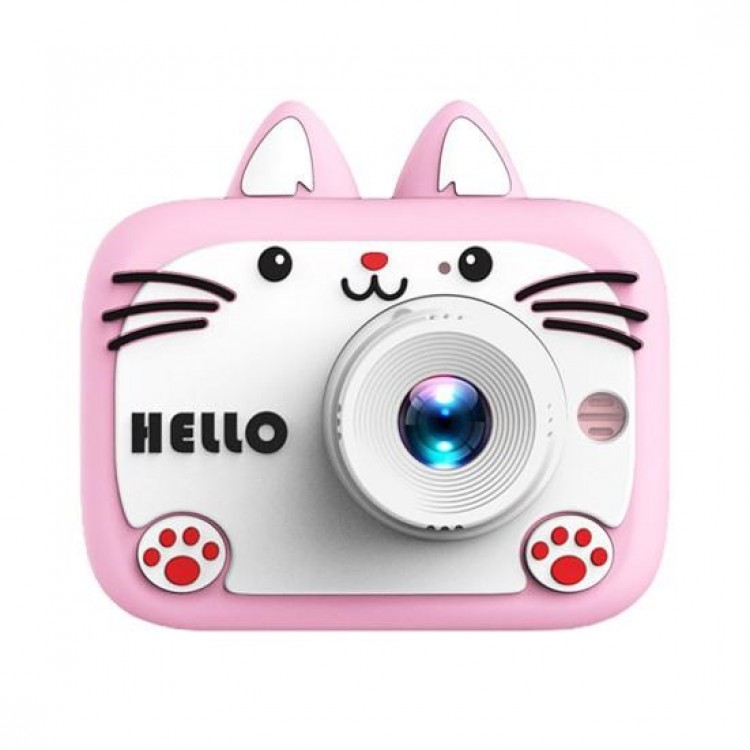 Çocuk Fotoğraf Makinesi  Sevimli Pati Kılıflı Dijital Selfie Kamera + 32gb Hafıza Kartı