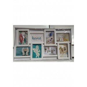 8 Bölmeli Plastik Fotoğraf Çerçevesi Şık Görünüm Hobi Beyaz