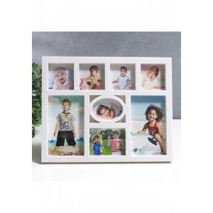 8 Bölmeli Plastik Hobi Fotoğraf Çerçevesi Beyaz