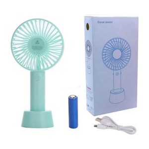 Şarjlı Fan Mini Taşınabilir El ve Masa Üstü 3 Kademeli Vantilatör Fan Turkuaz