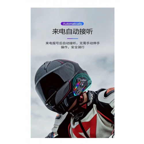  Motor Kurye Kask Kulaklık RGB Modlu Bluetooth Motosiklet Kulaklık 5.3 Versiyon Y20