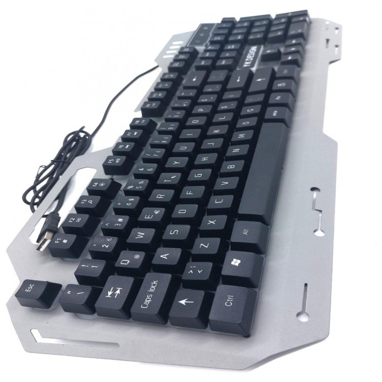 Gaming Klavye Işıklı LED Aydınlatmalı Gri Klavye