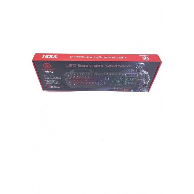 Gaming Klavye Işıklı LED Aydınlatmalı Gri Klavye