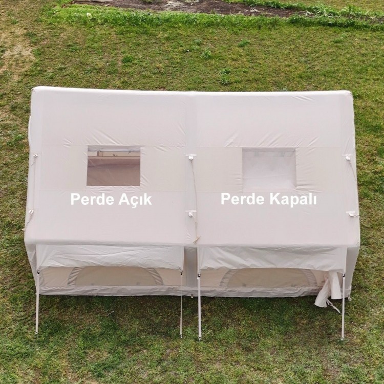 12 Kişilik 4 Mevsim Şişme Kamp Çadırı | 12 m², 420D Oxford Kumaş, Su Geçirmez, 300×400×210 cm