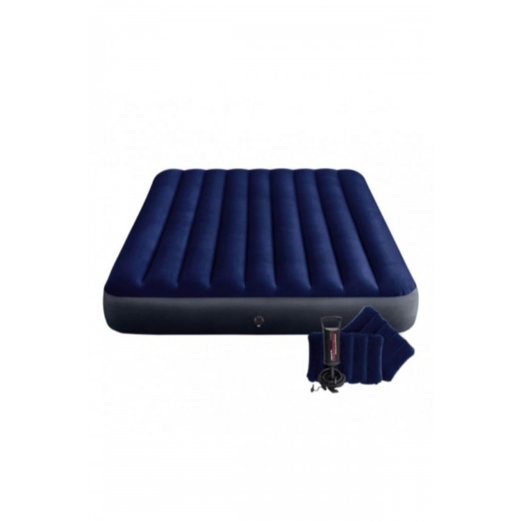 Çift Kişilik Şişme Yatak Seti | 2 Yastık + Pompa, 152×203×22 cm, Kadife Yüzey Çift Kişilik Şişme Yatak Seti | 2 Yastık + Pompa, 152×203×22 cm, Kadife Yüzey