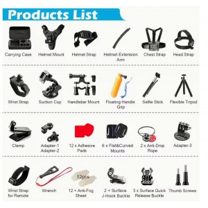 70 Parça Aksiyon Kamera Aksesuar Seti –  Çok Amaçlı Profesyonel Kit