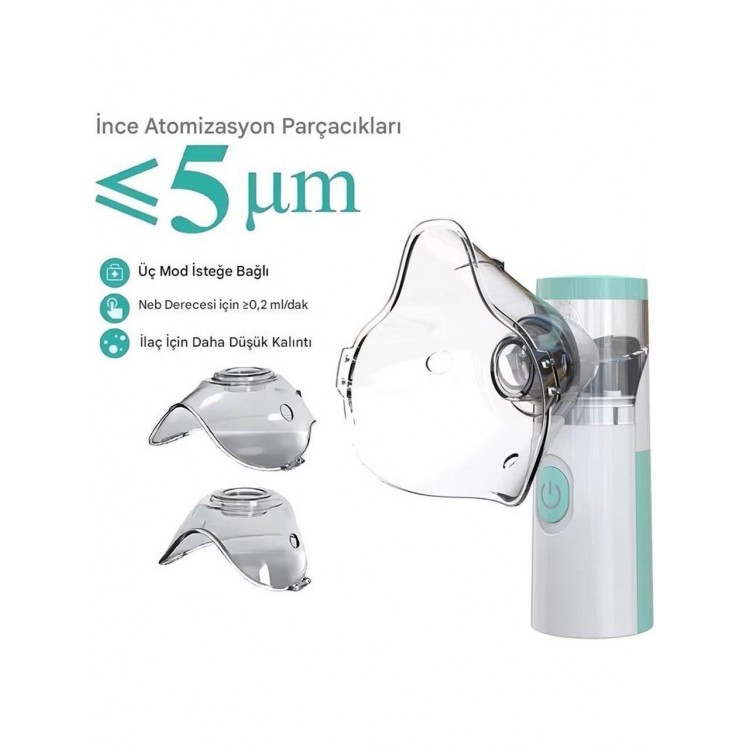 Taşınabilir Mesh Nebulizatör Şarjlı 3 Kademeli Sessiz Aeroterapi Cihazı – Çocuk & Yetişkin Uyumlu Taşınabilir Mesh Nebulizatör Şarjlı 3 Kademeli Sessiz Aeroterapi Cihazı – Çocuk & Yetişkin Uyumlu