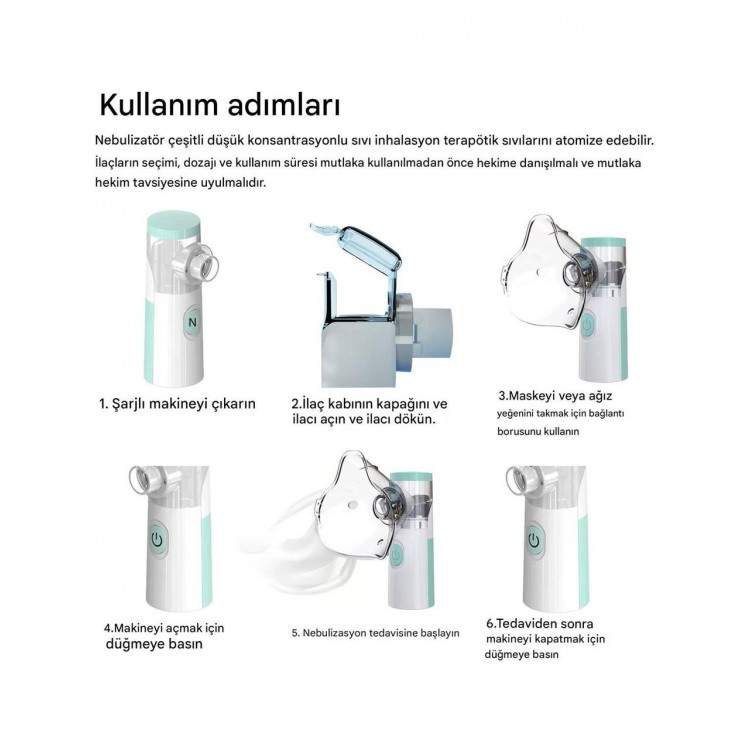 Taşınabilir Mesh Nebulizatör Şarjlı 3 Kademeli Sessiz Aeroterapi Cihazı – Çocuk & Yetişkin Uyumlu Taşınabilir Mesh Nebulizatör Şarjlı 3 Kademeli Sessiz Aeroterapi Cihazı – Çocuk & Yetişkin Uyumlu