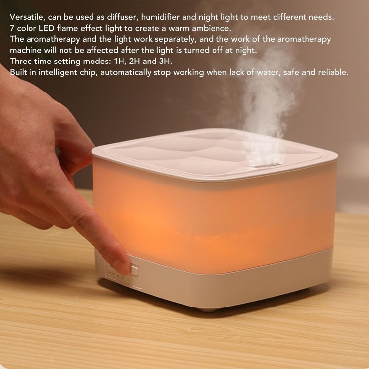 AteşTech Hava Nemlendirici Kumandalı Buhar Makinesi 7 Renk Led Işıklı 800ML Zaman Ayarlı