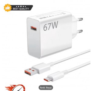 67W Hızlı Şarj Cihazı Type-C | Tüm Type-C Telefonlara Uyumlu | Süper Hızlı Şarj Seti 