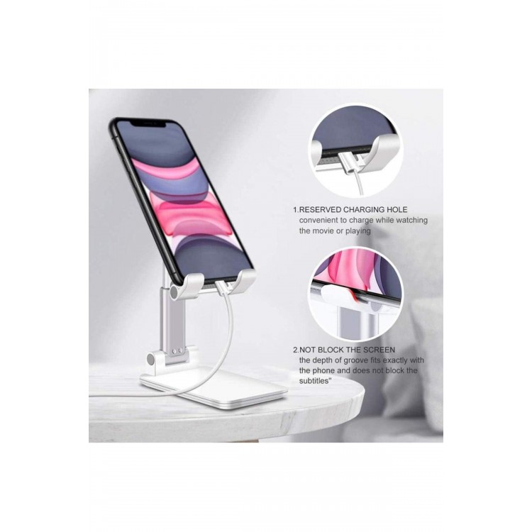 Katlanabilir Yükseklik Ayarlı Tablet Telefon Standı – 360° Döner, Taşınabilir, Ofis ve Ev
