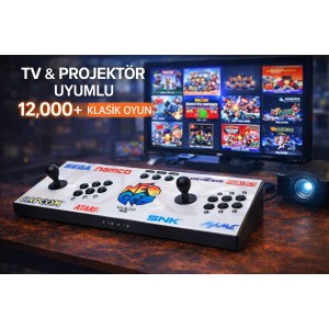Çift Kişilik Ateri Retro Arcade Gaming Konsolu – 12.000+ Oyun | 78 cm