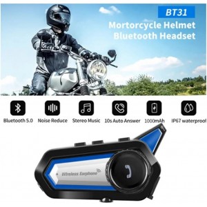 BT-31 Motosiklet Bluetooth Kask Kulaklık  İnterkom Dinleme Ve Konuşma Özellikli Su Geçirmez