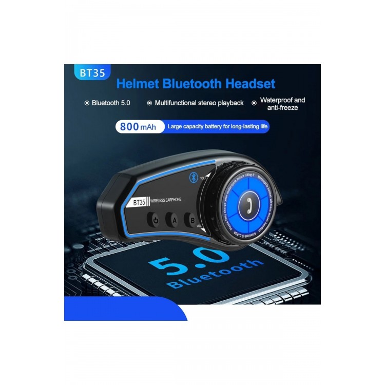 Bt35 Rgb Renkli Işıklı Ve Yüksek Sesli Bluetooth Motosiklet Kask  Kulaklık İnterkom 