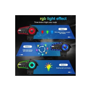 Bt35 Rgb Renkli Işıklı Ve Yüksek Sesli Bluetooth Motosiklet Kask  Kulaklık İnterkom 