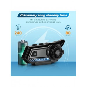 BT-57 Uyarı Işıklı Motosiklet Bluetooth Kask Kulaklık  İnterkom Dinleme Ve Konuşma Su Geçirmez