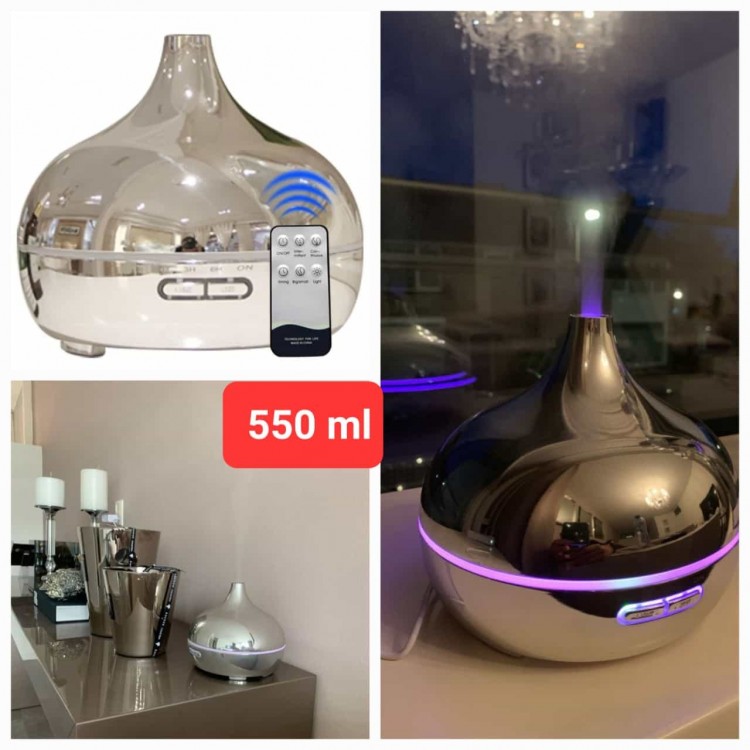 Hava  Nemlendirici Kumandalı Buhar Makinesi Gümüş Renk Kaplama 550ML.