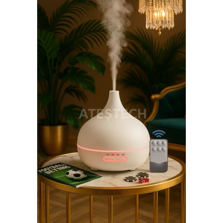 Aroma Difüzör Gece Işığı 7 Led Nemlendirici Kumandalı Buhar Makinesi 550ml. PRA-3947708-164445