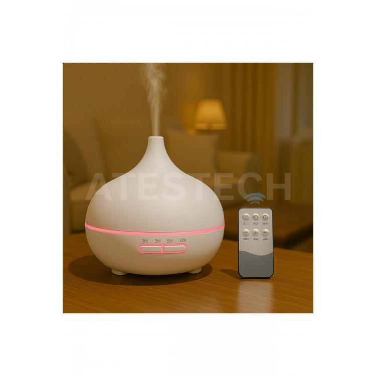 Aroma Difüzör Gece Işığı 7 Led Nemlendirici Kumandalı Buhar Makinesi 550ml. PRA-3947708-164445
