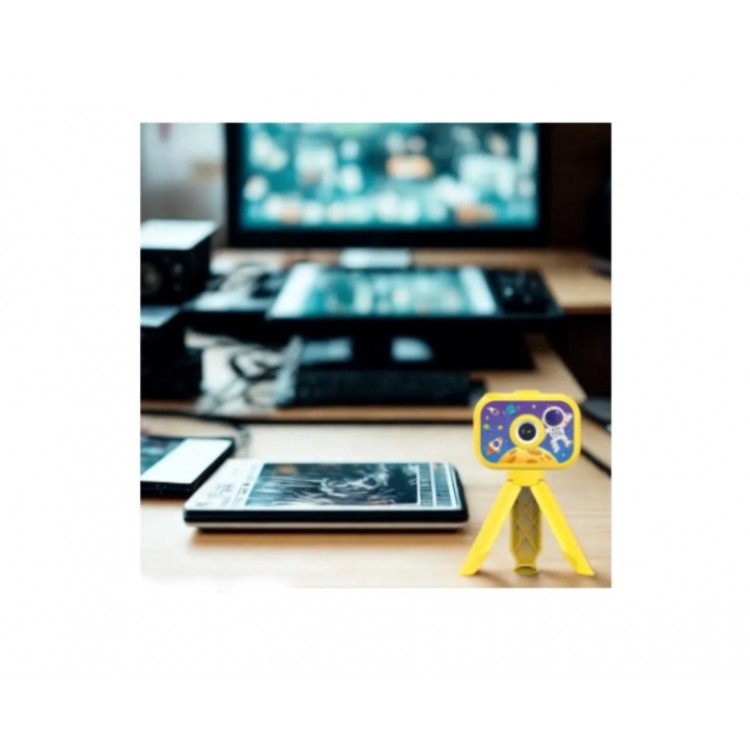 1080P HD Çocuk Vlog Kamerası – Tripodlu, Eğitici Oyunlu Mini Fotoğraf Makinesi + 32GB Hafıza Kartı