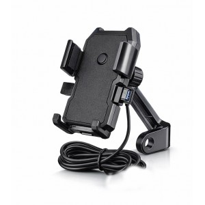 Motosiklet Ayna Bağlantılı USB Şarjlı Telefon Tutucu Eller Serbest