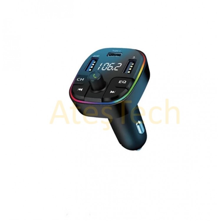 Bluetooth Araç Kiti USB FM Transmitter  Aux • TF Kart • Handsfree • Şarj Özellikli
