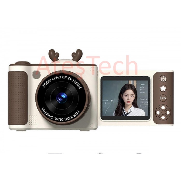 Çocuklar İçin  Dijital Fotoğraf Makinesi – 48MP | 1080P HD | Flip Ekranlı | 8x Zoom | Selfie Kamera
