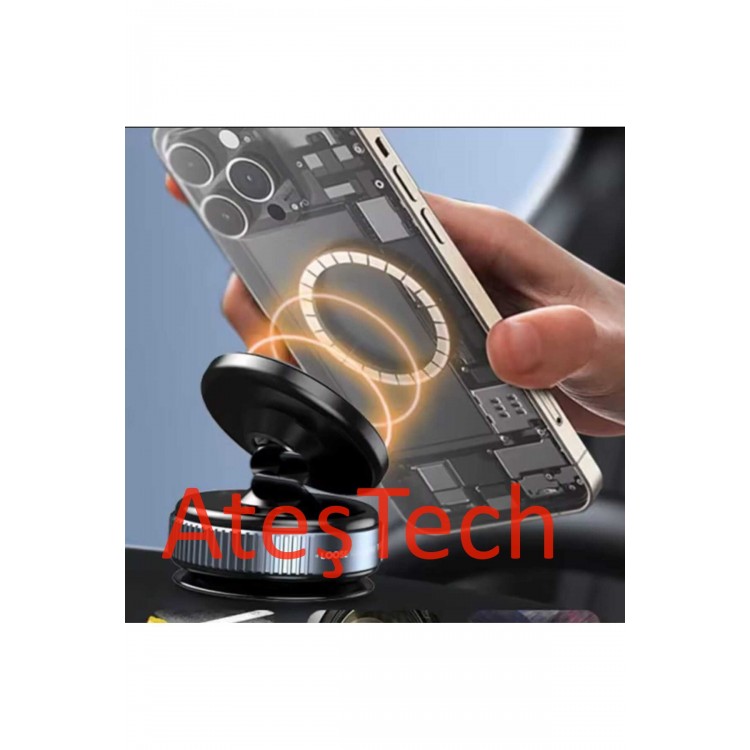 360° Dönen Manyetik Araç İçi Telefon Tutucu  Dikiz Aynası, Cam, Torpido Üstü ve Makyaj Aynası Uyumlu