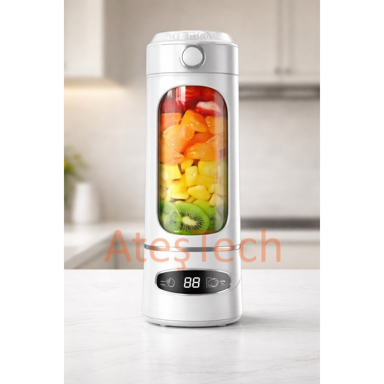 Taşınabilir Blender – Meyve Suyu, Smoothie ve Protein Shake İçin  Paslanmaz Bıçaklı • 3 Kademeli 