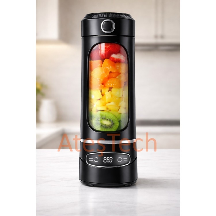Taşınabilir Blender – Meyve Suyu, Smoothie ve Protein Shake İçin  Paslanmaz Bıçaklı • 3 Kademeli 