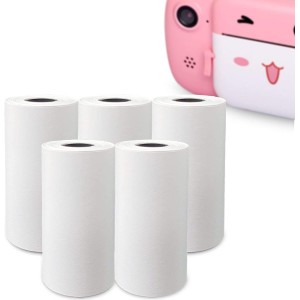 Çocuk Kamera Baskı Kağıdı, 5'li Rulo 57X25MM Çekirdekli Fotoğraf Baskı Termal Kağıt Rulo