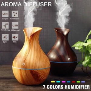 Led Işıklı  Hava Nemlendirici Difüzör Aroma Terapi Vazo 130ML.