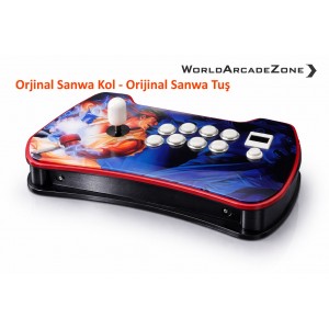 Profesyonel Arcade Stick - Orijinal Sanwa Kol + Orijinal Sanwa Tuş - Plexi Kasa ( 45x20x7CM )