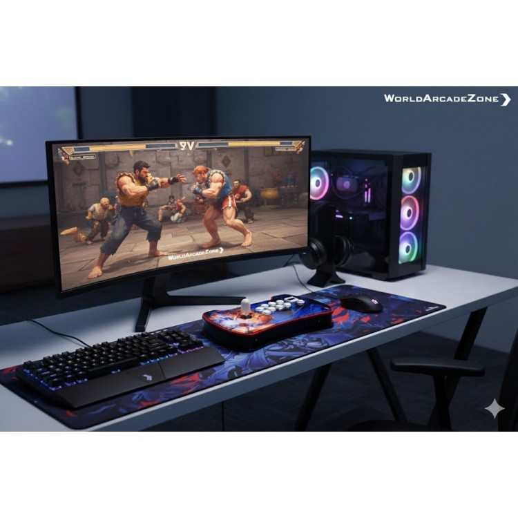 Profesyonel Arcade Stick - Orijinal Sanwa Kol + Orijinal Sanwa Tuş - Plexi Kasa ( 45x20x7CM )