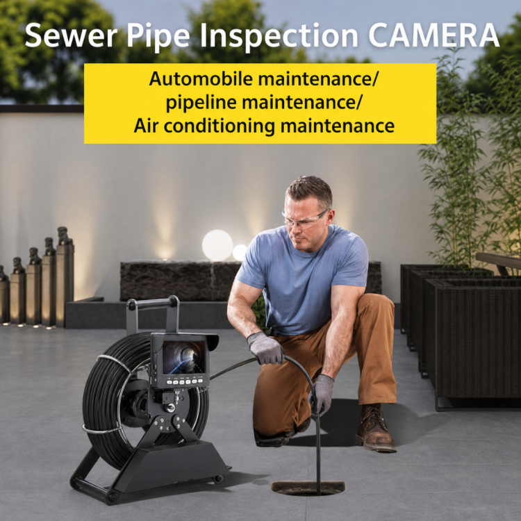 Profesyonel Ekranlı Kameralı Yılan Kanalizasyon Kamerası Sondaj Kamerası Fiber Kablo 20 / 30 / 50 Metre – 1080P