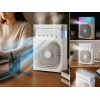 Buzlu Mini Klima Fanı 600 ml Su Hazneli 5 Nozul Spreyli Buharlı Masaüstü Vantilatör LED Işıklı