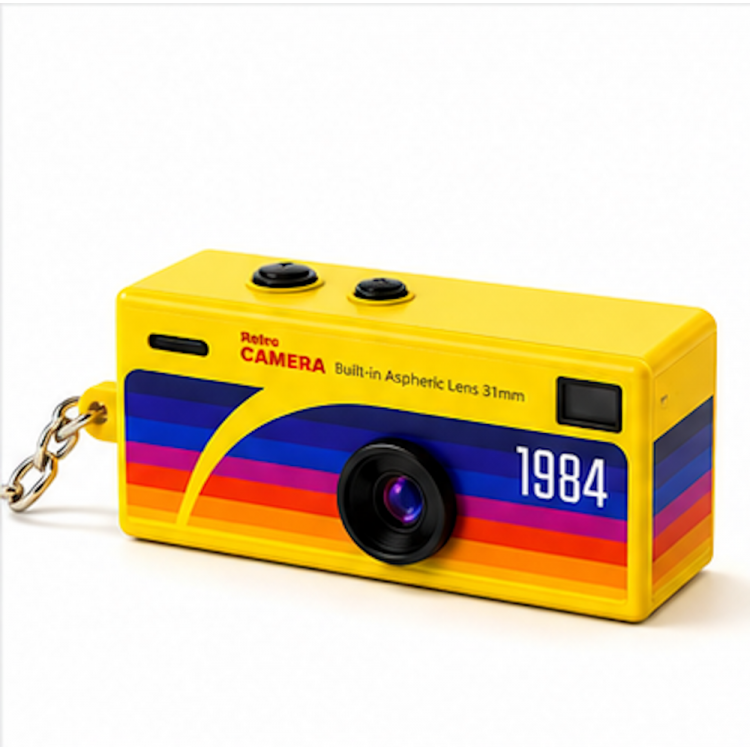 Mini Dijital Fotoğraf Makinesi 12 MP 1080P HD Video Retro Filtreli Type-C Şarjlı Anahtarlık Kamera